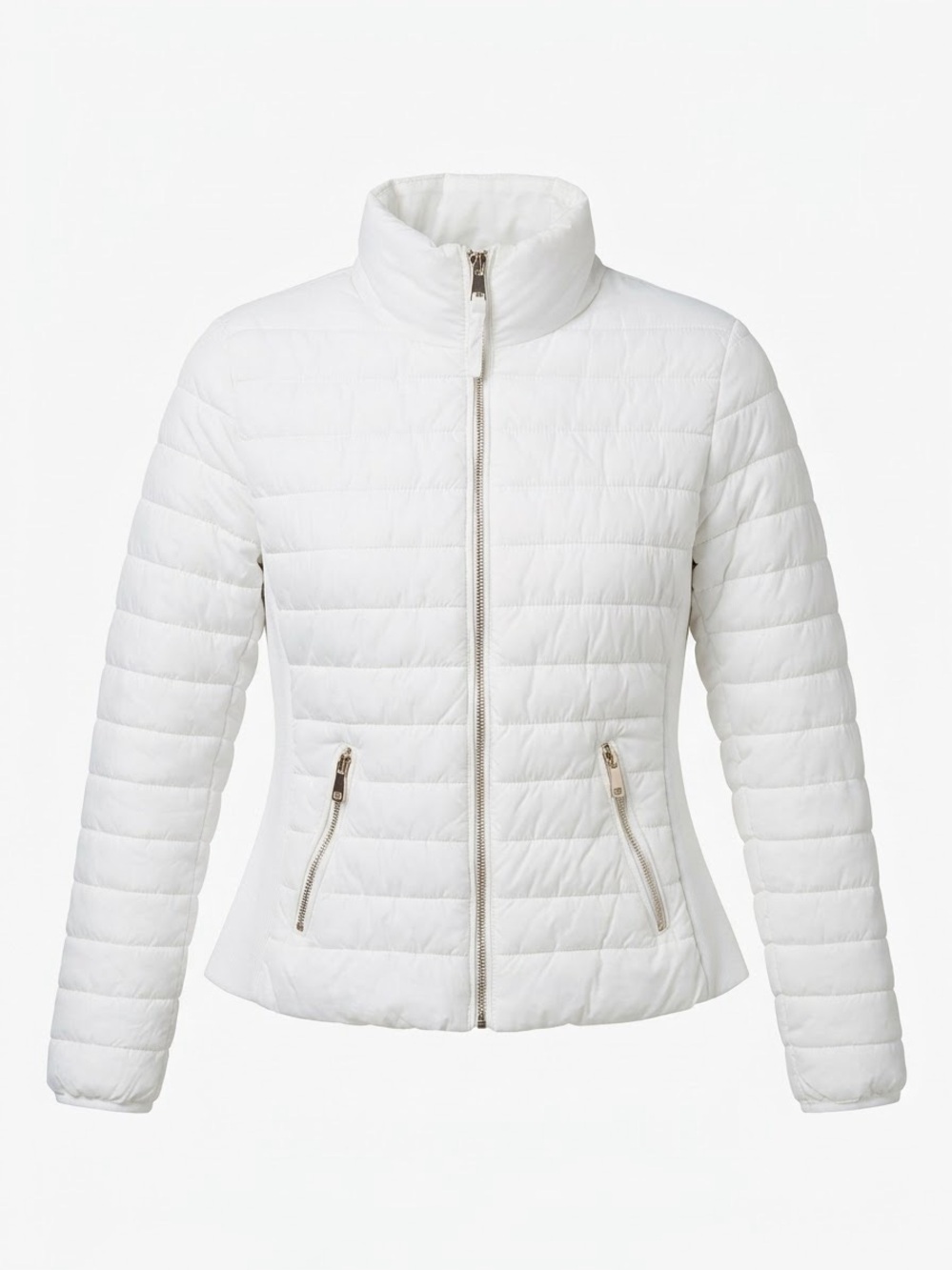 Lightweight White Quilted Puffer Jacket